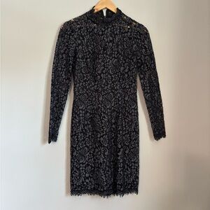 Betsey Johnson Black Floral Lace Dress